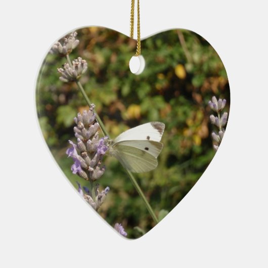 Witte vlinder, klein, wit keramisch ornament (Rechts)