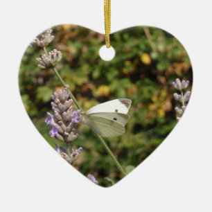 Witte vlinder, klein, wit keramisch ornament