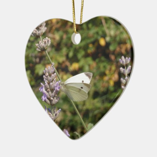 Witte vlinder, klein, wit keramisch ornament (Links)