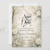 Witte Vlinder Lente Tuin Bruiloft Save The Date (Voorkant)