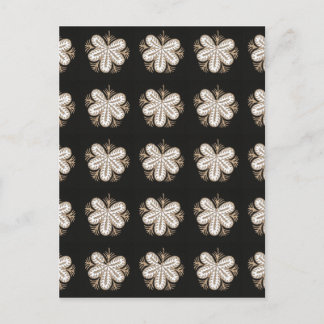 Witte vlinder look bloemen elegante sprankelende g briefkaart