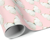 witte vlinder met zwarte roze cadeaupapier (Rol Hoek)