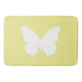 Witte vlinder op Butter Yellow Badmat (Voorkant)