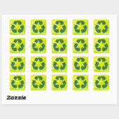 Witte vlinder RECYCLEN Stickers (vierkant) (Vel)