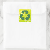 Witte vlinder RECYCLEN Stickers (vierkant) (Tas)