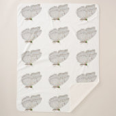 Witte vlinder sherpa deken (Voorkant)