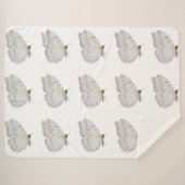 Witte vlinder sherpa deken (Voorkant (horizontaal))