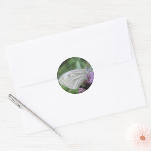 Witte vlinder sticker blad (Envelop)