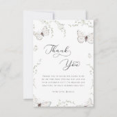 Witte Vlinder Tuin Bruiloft Uitnodiging Bedankt (Voorkant)