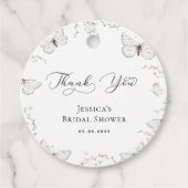 Witte Vlinder Tuin Bruilofts Bruidsjonker Bedanken Bedankjes Labels (Voorkant)