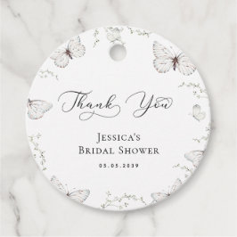 Witte Vlinder Tuin Bruiloftsdankjeshouding Bedankjes Labels