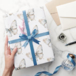 witte vlinder Vrijgezellenfeest Cadeaupapier<br><div class="desc">Witte Vlinder Vrijgezellenfeest Verjaardag bruiloft</div>