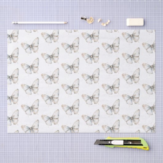  witte vlinder Vrijgezellenfeest Tissuepapier (Craft)