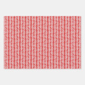 witte vlinderdarm dots Chevron stripes op rood Inpakpapier Vel (Voorkant 3)