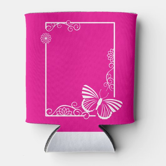  witte vlinderkoeler - Fuschia Blikjeskoeler (Voorkant)