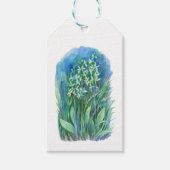 witte vlinderorchidee lente bloem schilderij cadeaulabel (Voorkant)
