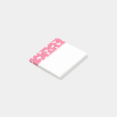 Witte vlinderroze achtergrond esthetisch patroon post-it® notes (Schuin)