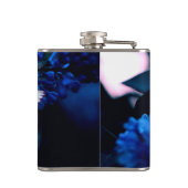 Witte vlinders Blauwe bloemen, vlinder Heupfles (Achterkant)