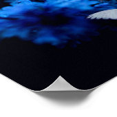 Witte vlinders Blauwe bloemen, vlinder Poster (Hoek)