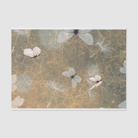 witte vlinders en vliegende duiven tissuepapier (Voorkant)