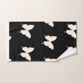 Witte vlinders op zwart bad handdoek (Handdoek)