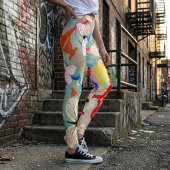 Witte vlinders Verf de Drijvende schijven en de Sl Leggings