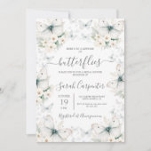 Witte vlinders Vrijgezellenfeest Kaart (Voorkant)