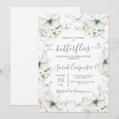 Witte vlinders Vrijgezellenfeest Kaart (Voorkant / Achterkant)