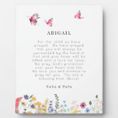 Witte Vlinders & Wildbloemen Gebed voor Kind Fotoplaat (Voorkant)