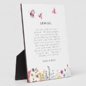 Witte Vlinders & Wildbloemen Gebed voor Kind Fotoplaat (Zijkant)