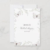 Witte Vlindertuin Bruidsbruiloft Dank Je Bedankkaart (Achterkant)