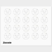 Witte Vlindertuin Bruiloft Feest Bedankt Ronde Sticker (Vel)
