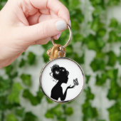 Witte vlindervrouw sleutelhanger (Hand)