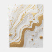 Witte vloeistof en met druppels en gouden glitter fleece deken (Voorkant)