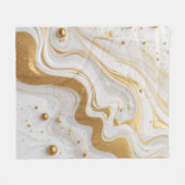 Witte vloeistof en met druppels en gouden glitter fleece deken (Voorkant (Horizontaal))