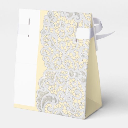 Witte vodderkant elke kleur bruiloft bedankdoosjes (Achterkant)