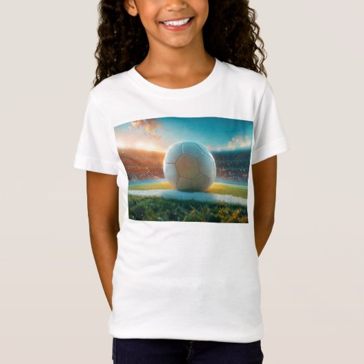 Witte voetbal in arena t-shirt (Voorkant)