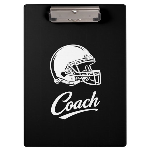 Witte Voetbalhelm Sportcoach Klembord (Voorkant)