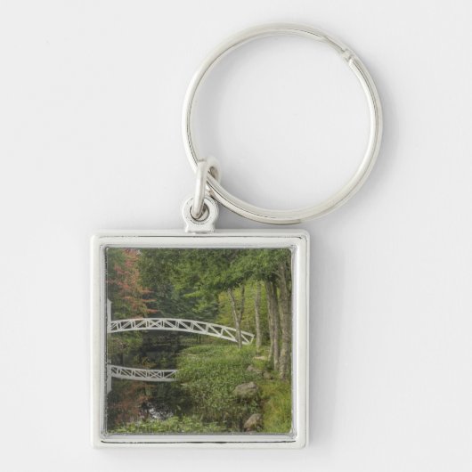 Witte voetgangersbrug, Somesville, Mount Desert Sleutelhanger (Voorkant)
