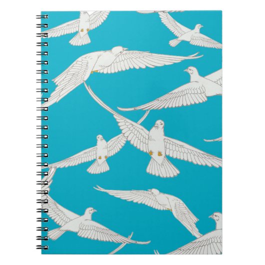 Witte vogel, duivenpatroon notitieboek (Voorkant)