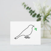 Witte vogel en Twig Briefkaart (Staand voorkant)