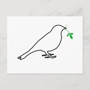 Witte vogel en Twig Briefkaart