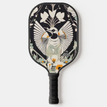 Witte vogel gepersonaliseerde pickleball paddle