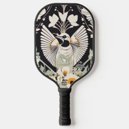 Witte vogel gepersonaliseerde pickleball paddle