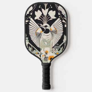 Witte vogel gepersonaliseerde pickleball paddle