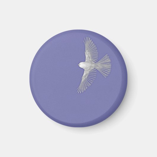 Witte vogel in vlucht magneet (Voorkant)