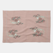 Witte Vogel - Kersenbloesemperzik Theedoek (Horizontaal)