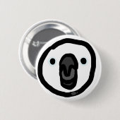 Witte vogel "Kohaku" Ronde Button 5,7 Cm (Voorkant /achterkant)