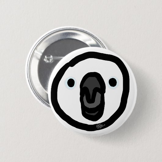 Witte vogel "Kohaku" Ronde Button 5,7 Cm (Voorkant /achterkant)