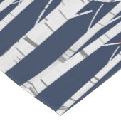 Witte vogel met kardinalen op blauw medium tafelloper (Hoek)